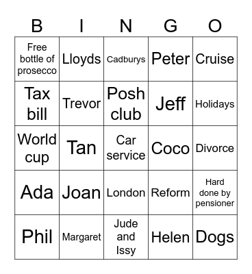 Birthday bingo Card