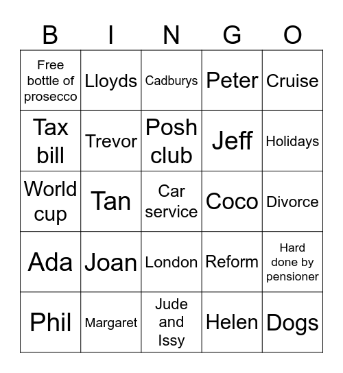 Birthday bingo Card