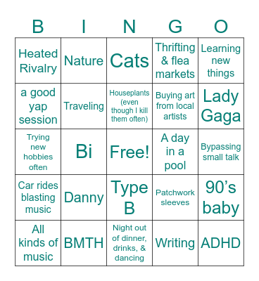allie bingo Card