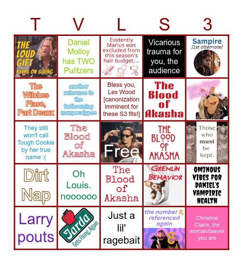 (UPDATED!!!) TVL Season 3: New York (Episode 5) Bingo Card