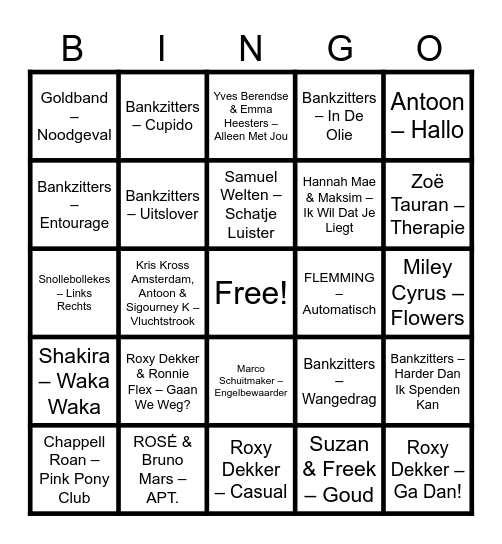 EINDFEEST GROEP 8! Bingo Card