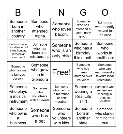 RLLA July 5th Bingo Card