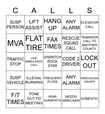 DISPATCH BINGO Card