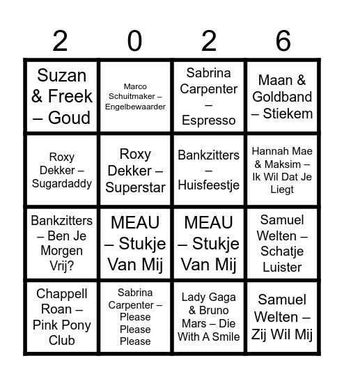 BINGO EINDFEEST GROEP 8! Bingo Card