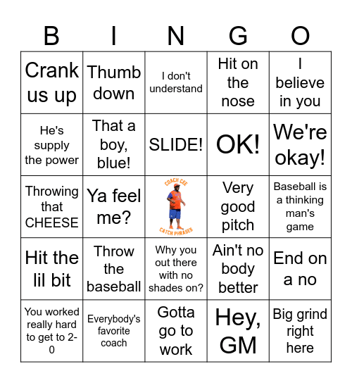 COACH CEE CATCH PHRASES Bingo Card
