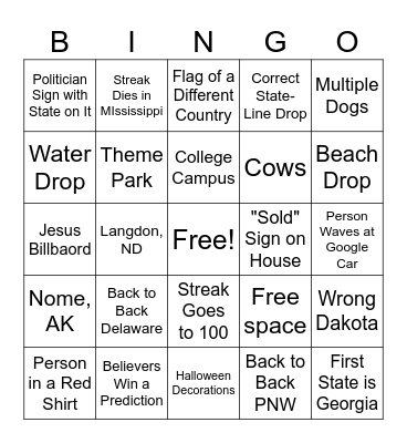 Geoly Bingo Card