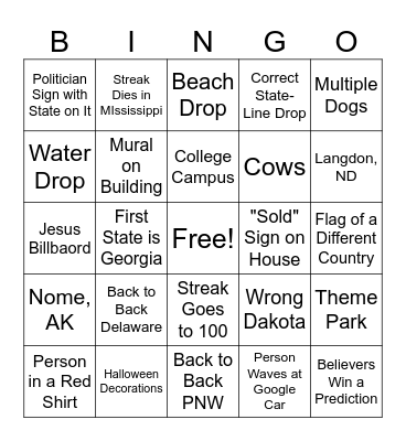 Geoly Bingo Card