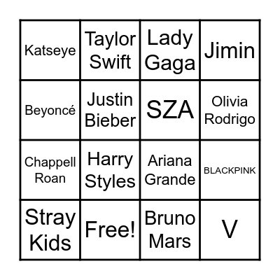 POP Bingo Card
