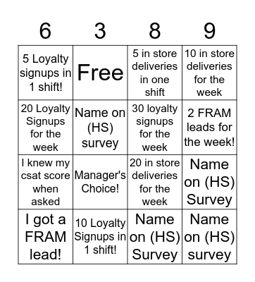 Customer Service Bingo! Bingo Card