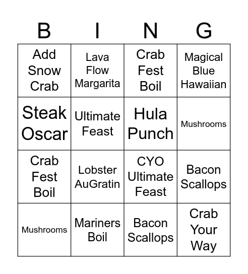 4th of July BINGO Card