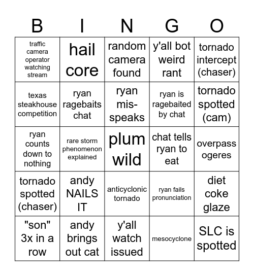 ryan storm stream Bingo Card