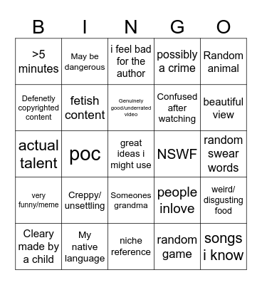 MY OWN BINGO ABOUT RECYCLE BIN!! Bingo Card