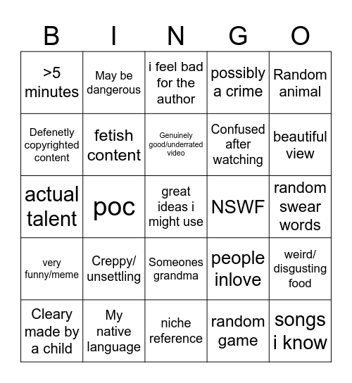 MY OWN BINGO ABOUT RECYCLE BIN!! Bingo Card