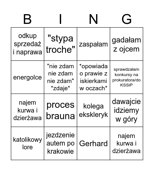 gaśbingo Card