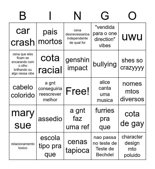 gacha lifr Bingo Card