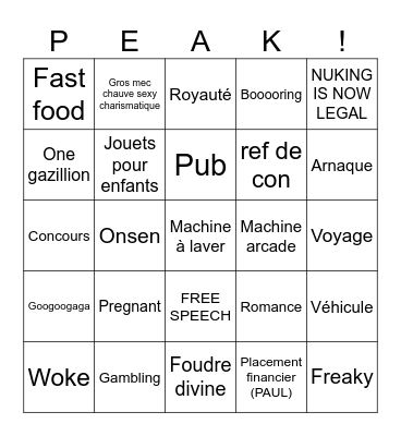 Vending machine 3 Bingo Card