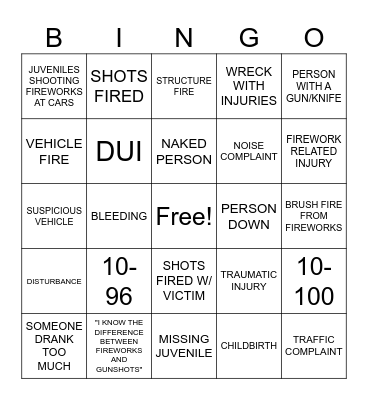 4TH OF JULY BINGO! Bingo Card
