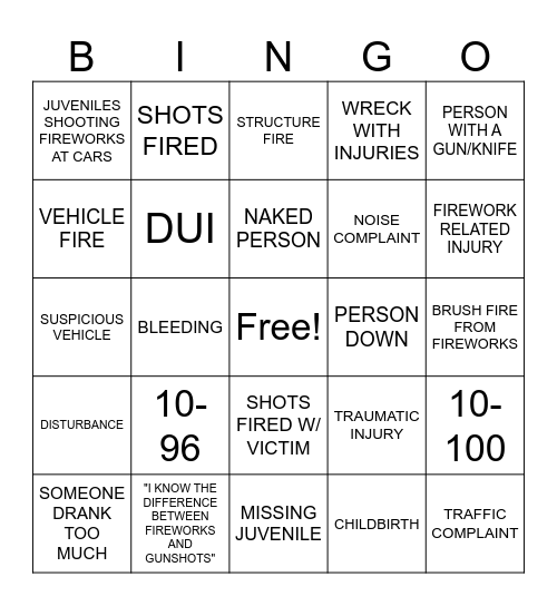 4TH OF JULY BINGO! Bingo Card