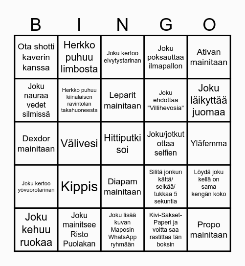 KESÄJUHLA BINGO Card