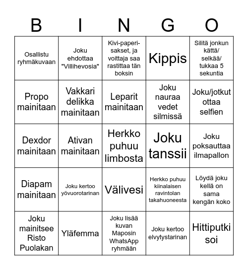 KESÄJUHLA BINGO Card