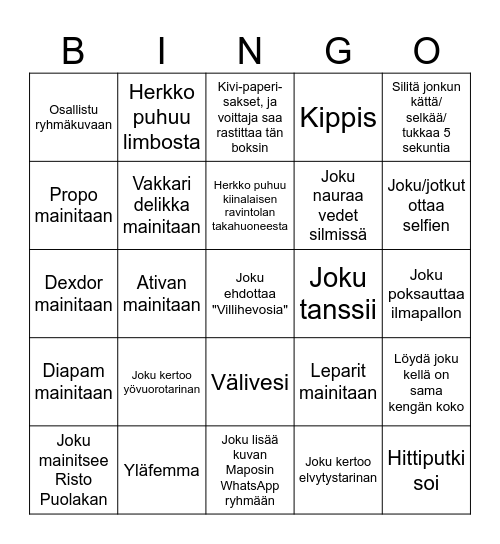 KESÄJUHLA BINGO Card