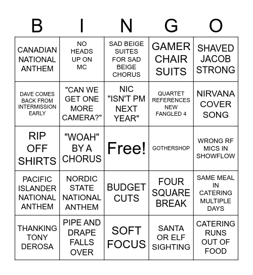 BARBERSHOP 2027 BINGO Card