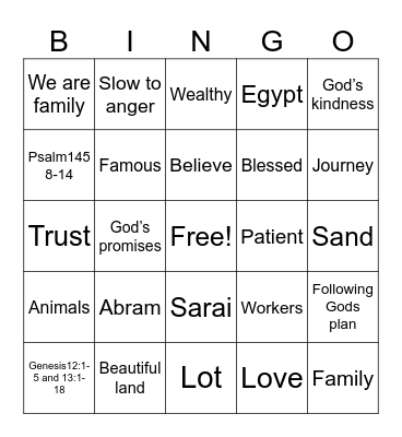 We can believe God’s promises Bingo Card