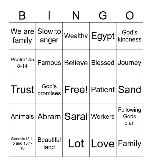 We can believe God’s promises Bingo Card