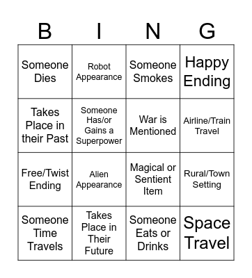 Twilight Zone Bingo Card