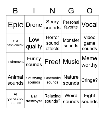 sound bingo Card