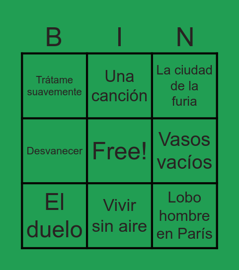 EL RINCÓN DE FUSCA Bingo Card