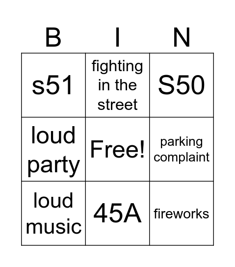 4th of July Bingo Card