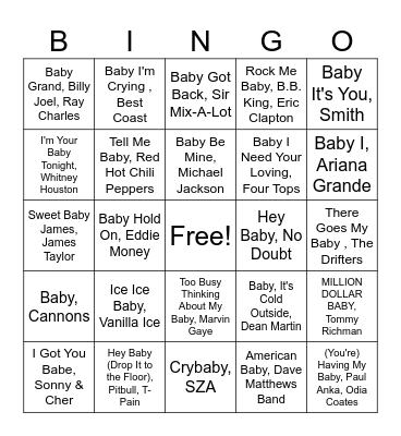 Baby Bingo Card