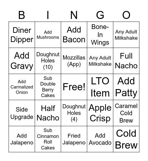 BADA BINGO Card
