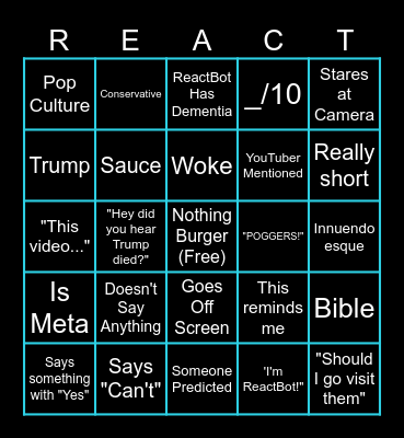ReactBot Bingo Card