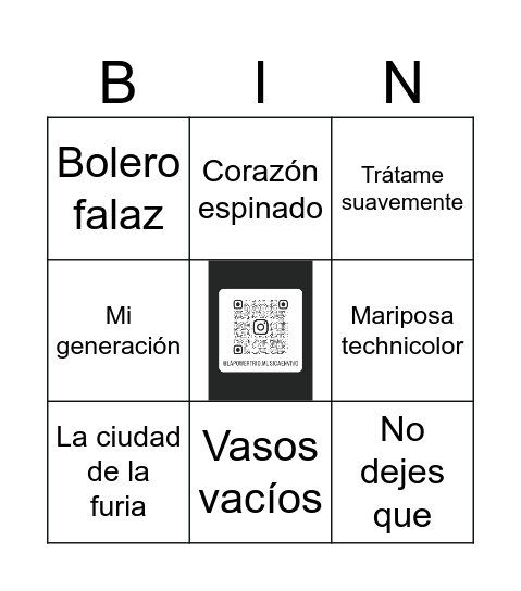 EL RINCÓN DE FUSCA Bingo Card
