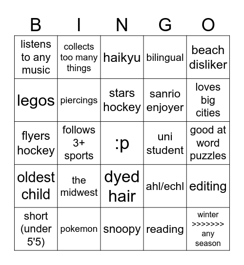 cae bingo yay Bingo Card