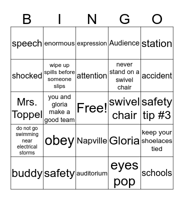 Officer Buckle and Gloria Bingo Card
