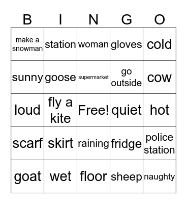 Suzi Bingo Card