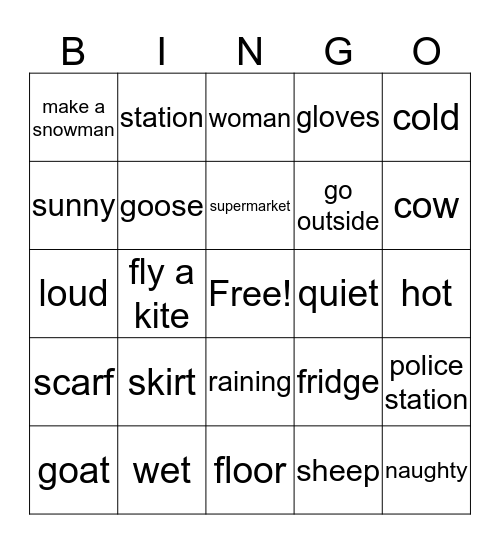 Suzi Bingo Card