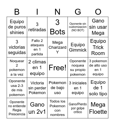Pokemon Champions M-4 Bingo Card