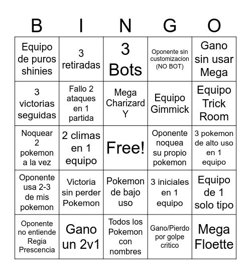 Pokemon Champions M-4 Bingo Card