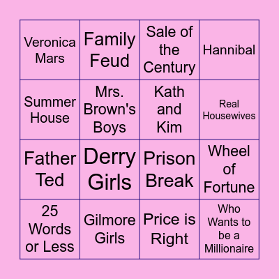 TV Shows Bingo Card