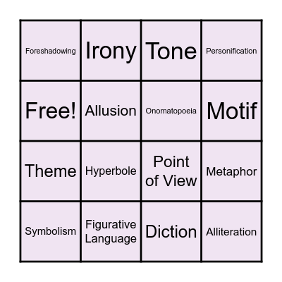 Decode the Text: Literary Bingo Game Bingo Card