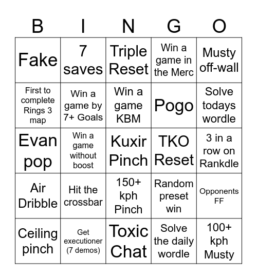 RL Bingo Card
