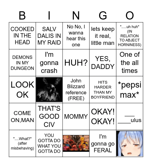 Babyhoof Bingo Card