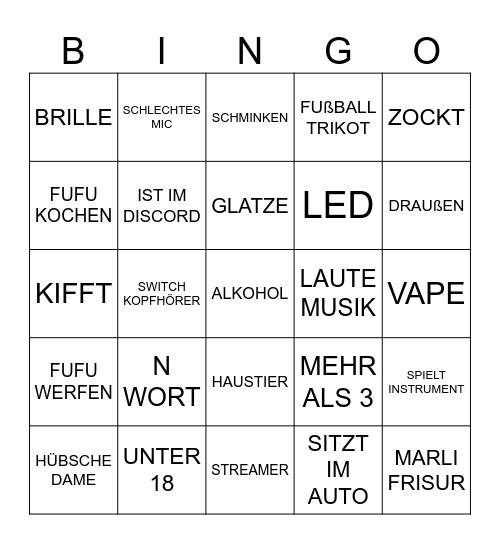 OmeTv Bingo Card