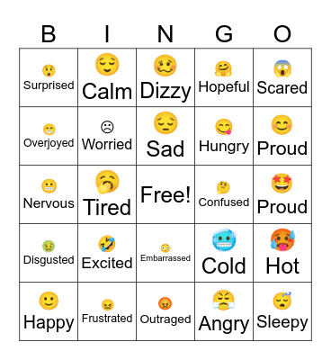 Feelings Upin Ipin Bingo Card