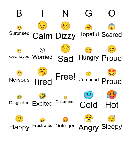 Feelings Upin Ipin Bingo Card