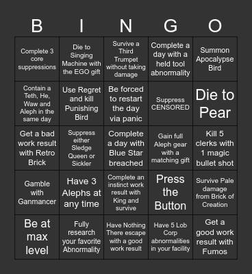 Tuantu's Bingo Card